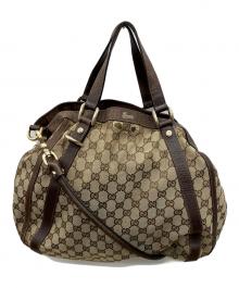 GUCCI（グッチ）の古着「GGキャンバス2WAYバッグ」｜ベージュ×ブラウン