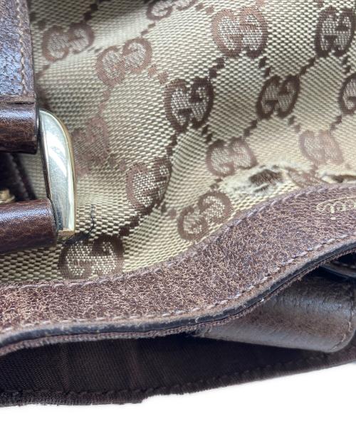 GUCCI（グッチ）GUCCI (グッチ) GGキャンバス2WAYバッグ ベージュ×ブラウンの古着・服飾アイテム