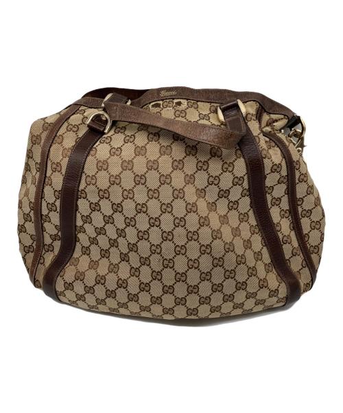 GUCCI（グッチ）GUCCI (グッチ) GGキャンバス2WAYバッグ ベージュ×ブラウンの古着・服飾アイテム