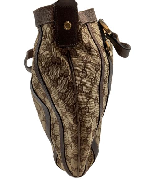 GUCCI（グッチ）GUCCI (グッチ) GGキャンバス2WAYバッグ ベージュ×ブラウンの古着・服飾アイテム
