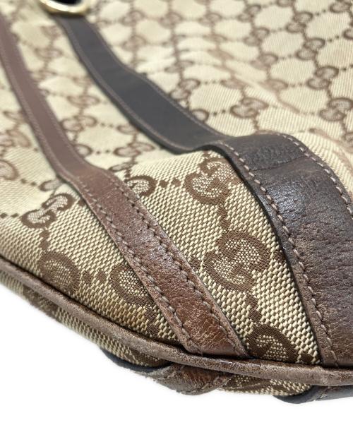 GUCCI（グッチ）GUCCI (グッチ) GGキャンバス2WAYバッグ ベージュ×ブラウンの古着・服飾アイテム