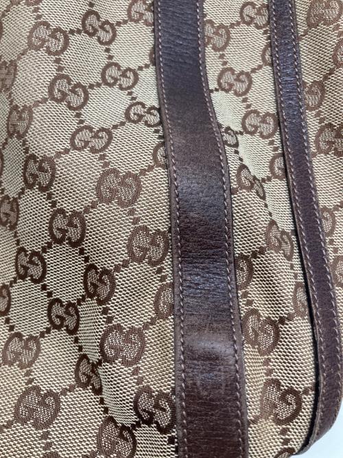 GUCCI（グッチ）GUCCI (グッチ) GGキャンバス2WAYバッグ ベージュ×ブラウンの古着・服飾アイテム