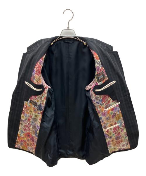 Savile Clifford（サヴィル・クリフォード）Savile Clifford (サヴィル・クリフォード) セットアップスーツ　ストライプ ダークグレー×ピンク サイズ:Ｍの古着・服飾アイテム