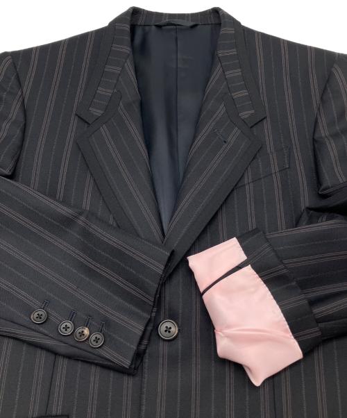 Savile Clifford（サヴィル・クリフォード）Savile Clifford (サヴィル・クリフォード) セットアップスーツ　ストライプ ダークグレー×ピンク サイズ:Ｍの古着・服飾アイテム
