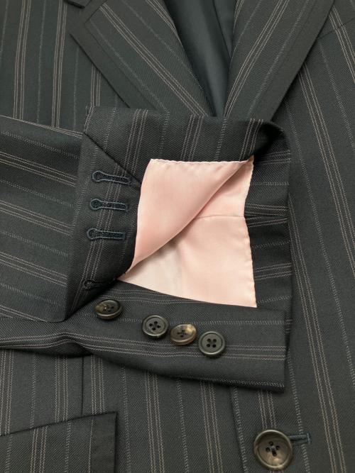 Savile Clifford（サヴィル・クリフォード）Savile Clifford (サヴィル・クリフォード) セットアップスーツ　ストライプ ダークグレー×ピンク サイズ:Ｍの古着・服飾アイテム