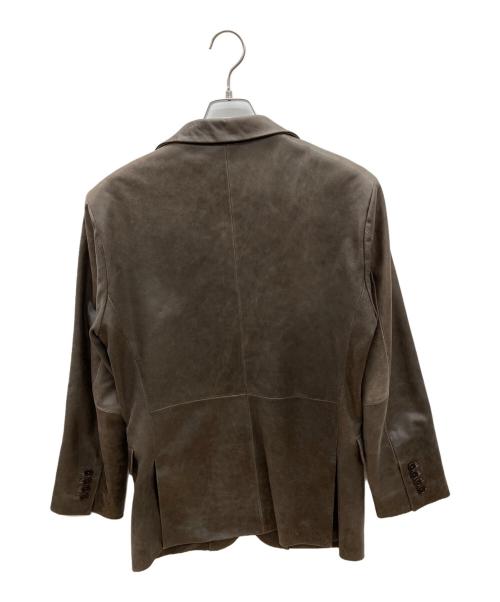 BURBERRY BLACK LABEL（バーバリーブラックレーベル）BURBERRY BLACK LABEL (バーバリーブラックレーベル) ラムレザーテーラードジャケット チョコレートブラウン サイズ:Ｍの古着・服飾アイテム