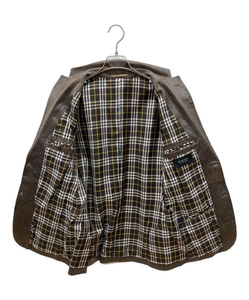 BURBERRY BLACK LABEL（バーバリーブラックレーベル）BURBERRY BLACK LABEL (バーバリーブラックレーベル) ラムレザーテーラードジャケット チョコレートブラウン サイズ:Ｍの古着・服飾アイテム