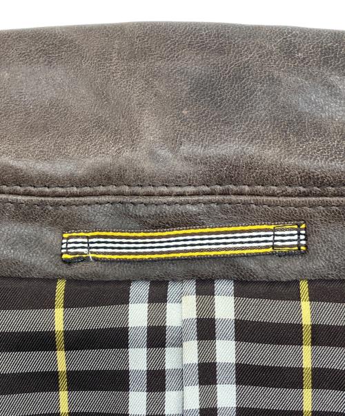 BURBERRY BLACK LABEL（バーバリーブラックレーベル）BURBERRY BLACK LABEL (バーバリーブラックレーベル) ラムレザーテーラードジャケット チョコレートブラウン サイズ:Ｍの古着・服飾アイテム