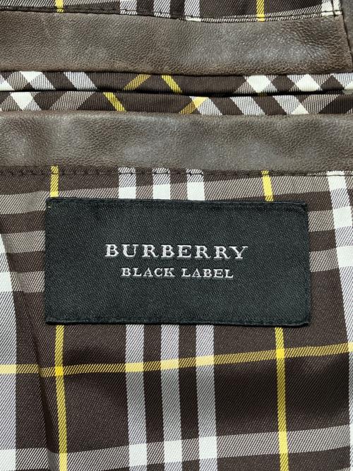 BURBERRY BLACK LABEL（バーバリーブラックレーベル）BURBERRY BLACK LABEL (バーバリーブラックレーベル) ラムレザーテーラードジャケット チョコレートブラウン サイズ:Ｍの古着・服飾アイテム