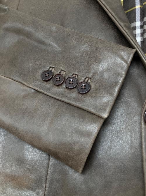 BURBERRY BLACK LABEL（バーバリーブラックレーベル）BURBERRY BLACK LABEL (バーバリーブラックレーベル) ラムレザーテーラードジャケット チョコレートブラウン サイズ:Ｍの古着・服飾アイテム