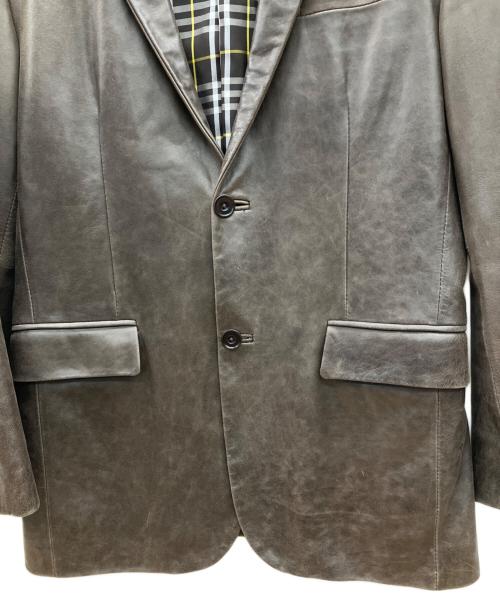 BURBERRY BLACK LABEL（バーバリーブラックレーベル）BURBERRY BLACK LABEL (バーバリーブラックレーベル) ラムレザーテーラードジャケット チョコレートブラウン サイズ:Ｍの古着・服飾アイテム