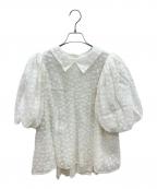 yori shiroconヨリ シロコン）の古着「フローラドットブラウス」｜ホワイト