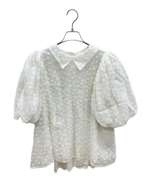 yori shirocon（ヨリ シロコン）yori shirocon (ヨリ シロコン) フローラドットブラウス ホワイト サイズ:38の古着・服飾アイテム