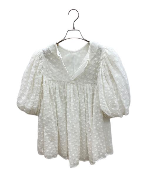 yori shirocon（ヨリ シロコン）yori shirocon (ヨリ シロコン) フローラドットブラウス ホワイト サイズ:38の古着・服飾アイテム