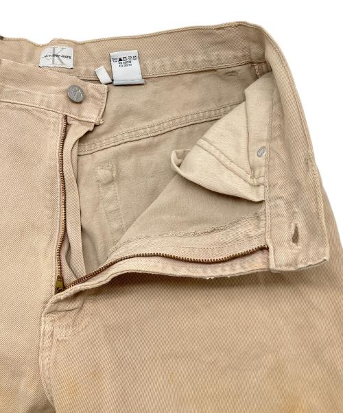 Calvin Klein Jeans（カルバンクラインジーンズ）Calvin Klein Jeans (カルバンクラインジーンズ) 90sデニムバギーパンツ　古着 ベージュ サイズ:28の古着・服飾アイテム