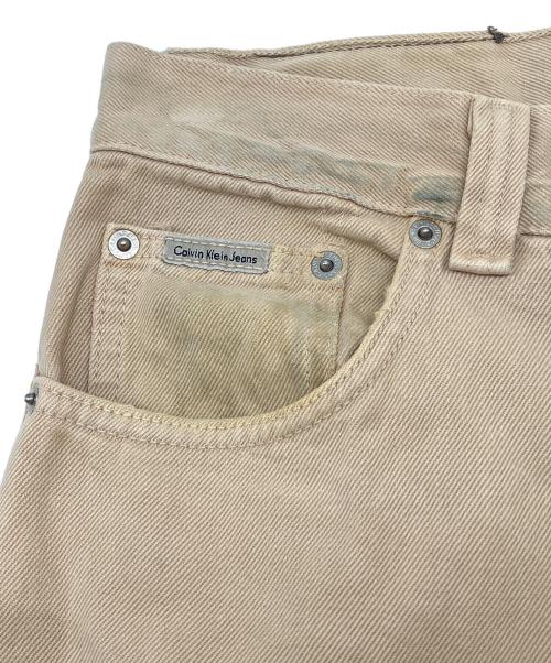 Calvin Klein Jeans（カルバンクラインジーンズ）Calvin Klein Jeans (カルバンクラインジーンズ) 90sデニムバギーパンツ　古着 ベージュ サイズ:28の古着・服飾アイテム