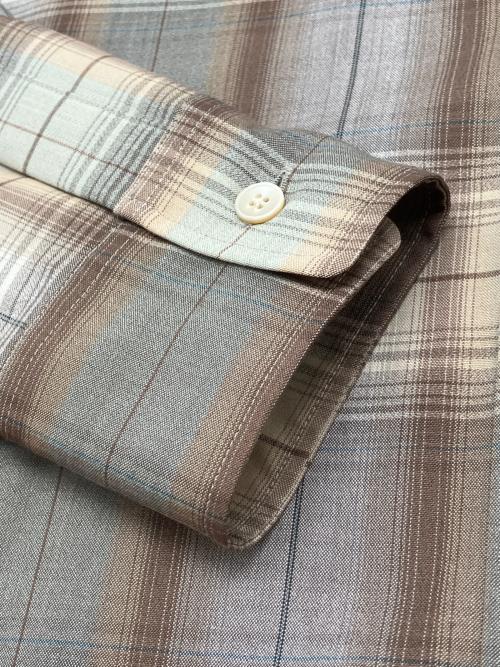 AURALEE（オーラリー）AURALEE (オーラリー) 長袖シャツ　SUPER LIGHT WOOL CHECK SHIRT ブラウン サイズ:3の古着・服飾アイテム