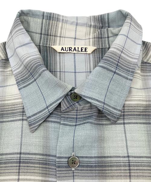AURALEE（オーラリー）AURALEE (オーラリー) 長袖シャツ　SUPER LIGHT WOOL CHECK SHIRT ブルー サイズ:3の古着・服飾アイテム