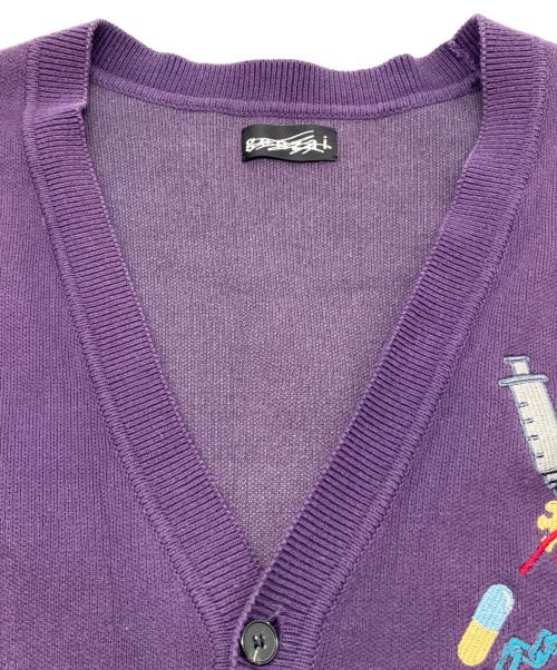 genzai（ゲンザイ）genzai (ゲンザイ) 厚手カーディガン パープル サイズ:Lの古着・服飾アイテム
