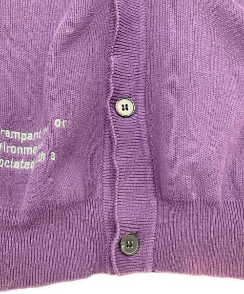 genzai（ゲンザイ）genzai (ゲンザイ) 厚手カーディガン パープル サイズ:Lの古着・服飾アイテム