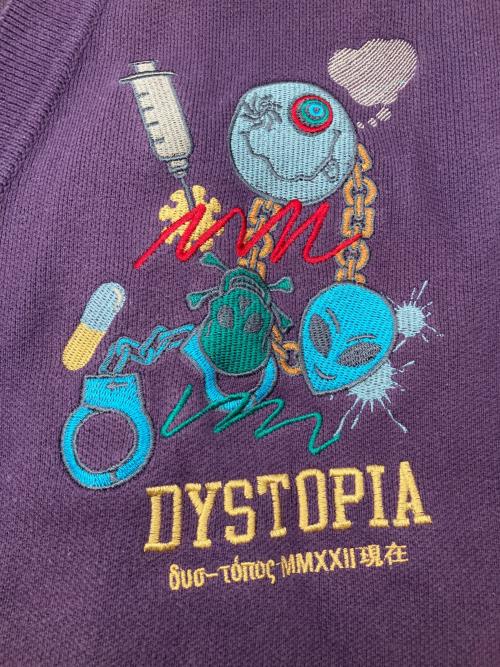 genzai（ゲンザイ）genzai (ゲンザイ) 厚手カーディガン パープル サイズ:Lの古着・服飾アイテム