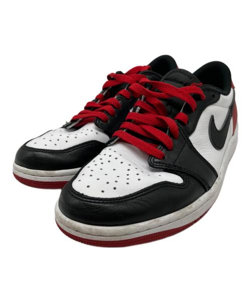 NIKE（ナイキ）NIKE (ナイキ) エアジョーダン1 レトロ ロー OG 'ブラック トゥ' ブラック×ホワイト×レッド サイズ:26.5の古着・服飾アイテム