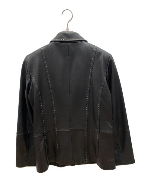 casual corner（カジュアルコーナ）casual corner (カジュアルコーナ) 90sレザージャケット　古着 ブラック サイズ:Sの古着・服飾アイテム