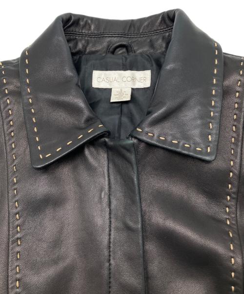 casual corner（カジュアルコーナ）casual corner (カジュアルコーナ) 90sレザージャケット　古着 ブラック サイズ:Sの古着・服飾アイテム