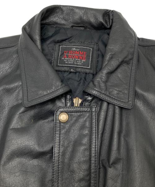 D'HOMME A HOMME（ドムアオム）D'HOMME A HOMME (ドムアオム) 90sカウレザージャケット　古着 ブラック サイズ:Lの古着・服飾アイテム