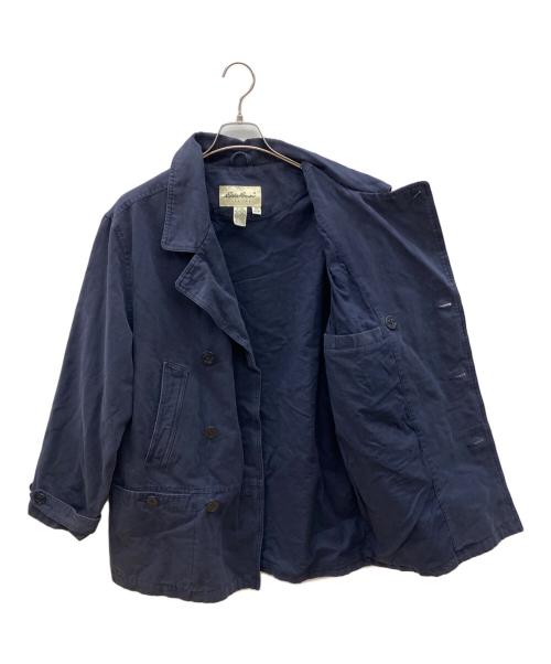 Eddie Bauer（エディーバウアー）Eddie Bauer (エディーバウアー) 80sコットンダブルジャケット　白タグ　古着 ネイビー サイズ:XSの古着・服飾アイテム