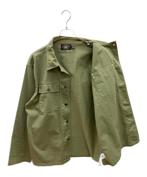 RRL（ダブルアールエル）RRL (ダブルアールエル) ミリタリーシャツ カーキ サイズ:Lの古着・服飾アイテム