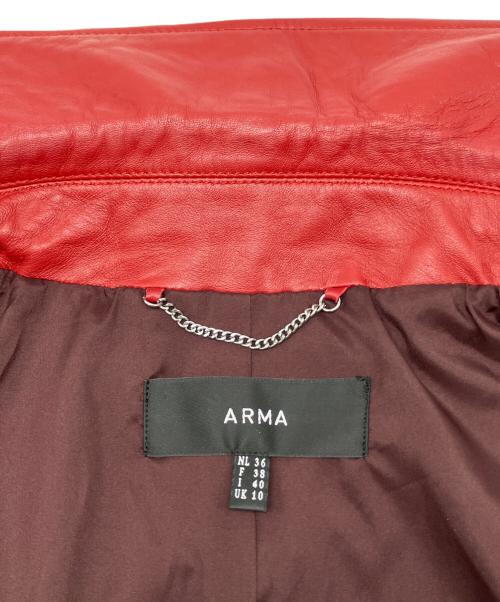 ARMA（アーマ）ARMA (アーマ) ダブルライダースジャケット レッド サイズ:36の古着・服飾アイテム