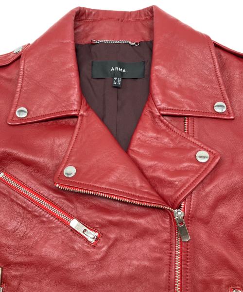 ARMA（アーマ）ARMA (アーマ) ダブルライダースジャケット レッド サイズ:36の古着・服飾アイテム