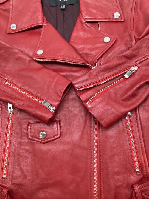 ARMA（アーマ）ARMA (アーマ) ダブルライダースジャケット レッド サイズ:36の古着・服飾アイテム