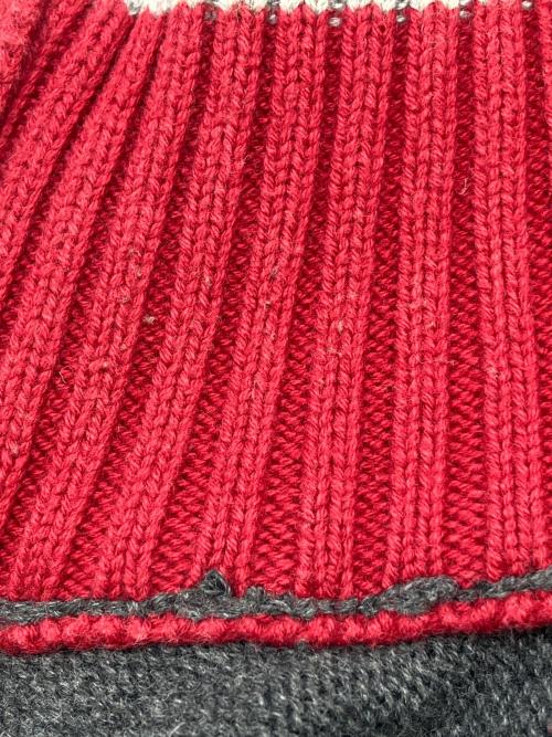 Eddie Bauer（エディーバウアー）Eddie Bauer (エディーバウアー) 00sドライバーズニット 緑タグ 古着 レッド×グレー サイズ:Lの古着・服飾アイテム