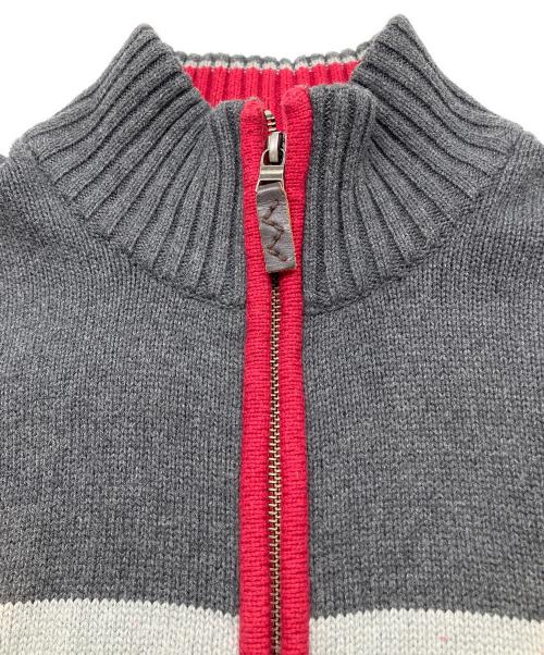 Eddie Bauer（エディーバウアー）Eddie Bauer (エディーバウアー) 00sドライバーズニット 緑タグ 古着 レッド×グレー サイズ:Lの古着・服飾アイテム