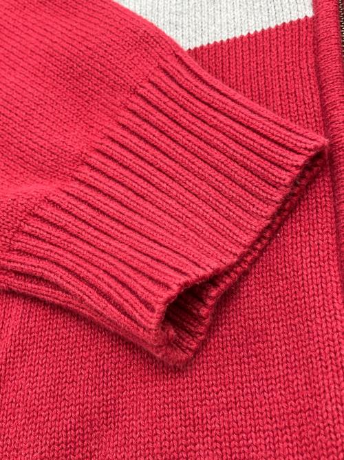 Eddie Bauer（エディーバウアー）Eddie Bauer (エディーバウアー) 00sドライバーズニット 緑タグ 古着 レッド×グレー サイズ:Lの古着・服飾アイテム