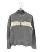 POLO JEANS COMPANYポロジーンズカンパニー）の古着「ハーフジップニット RALPH LAUREN 古着」｜ライトグレー×ホワイト