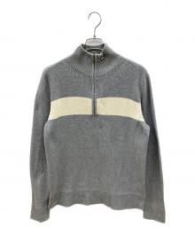 POLO JEANS COMPANY（ポロジーンズカンパニー）の古着「ハーフジップニット RALPH LAUREN 古着」｜ライトグレー×ホワイト