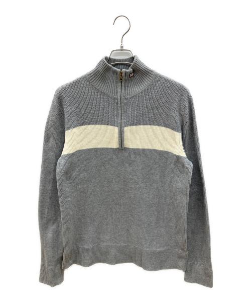 POLO JEANS COMPANY（ポロジーンズカンパニー）POLO JEANS COMPANY (ポロジーンズカンパニー) ハーフジップニット RALPH LAUREN 古着 ライトグレー×ホワイト サイズ:Lの古着・服飾アイテム