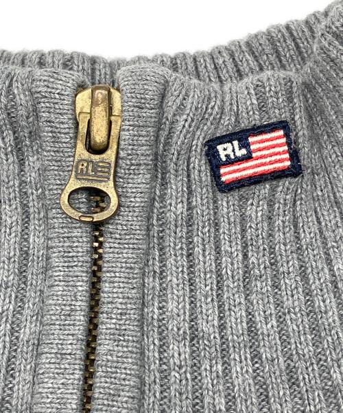 POLO JEANS COMPANY（ポロジーンズカンパニー）POLO JEANS COMPANY (ポロジーンズカンパニー) ハーフジップニット RALPH LAUREN 古着 ライトグレー×ホワイト サイズ:Lの古着・服飾アイテム