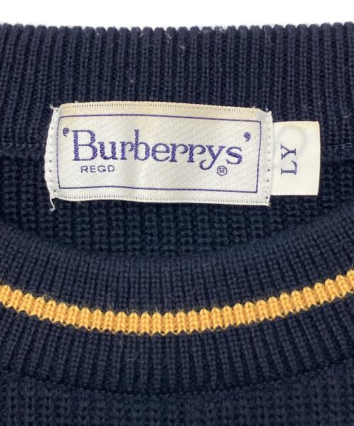 Burberry's（バーバリー）Burberry's (バーバリー) 厚手ニット　古着 ネイビー×イエロー サイズ:LYの古着・服飾アイテム