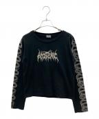 Hysteric Glamourヒステリックグラマー）の古着「長袖カットソー」｜ブラック×ホワイト