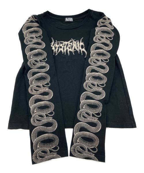 Hysteric Glamour（ヒステリックグラマー）Hysteric Glamour (ヒステリックグラマー) 長袖カットソー ブラック×ホワイト サイズ:FREEの古着・服飾アイテム