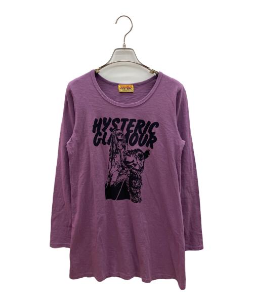 hysteric（ヒステリック）hysteric (ヒステリック) 長袖カットソー パープル×ブラック サイズ:FREEの古着・服飾アイテム