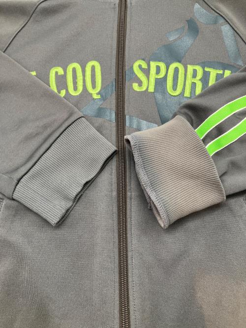 le coq sportif（ルコックスポルティフ）le coq sportif (ルコックスポルティフ) 90sトラックジャケット Y2K 古着 グレー×グリーン サイズ:Ｍの古着・服飾アイテム