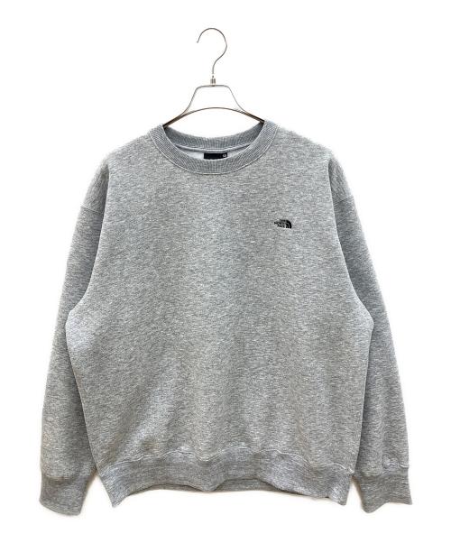 THE NORTH FACE（ザ ノース フェイス）THE NORTH FACE (ザ ノース フェイス) 裏起毛スウェット　スモールロゴヘザースウェットクルー ライトグレー サイズ:XXLの古着・服飾アイテム