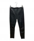 MM6 Maison Margielaエムエムシックスメゾンマルジェラ）の古着「フェイクレザーパンツ」｜ブラック