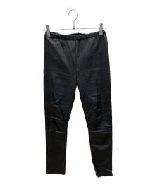 MM6 Maison Margiela（エムエムシックスメゾンマルジェラ）の古着「フェイクレザーパンツ」｜ブラック