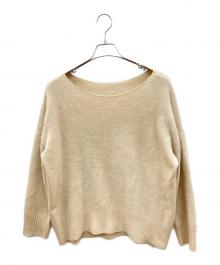 anuans（アニュアンス）の古着「厚手ニット　ラクーンボートネックニットプルオーバー」｜ベージュ